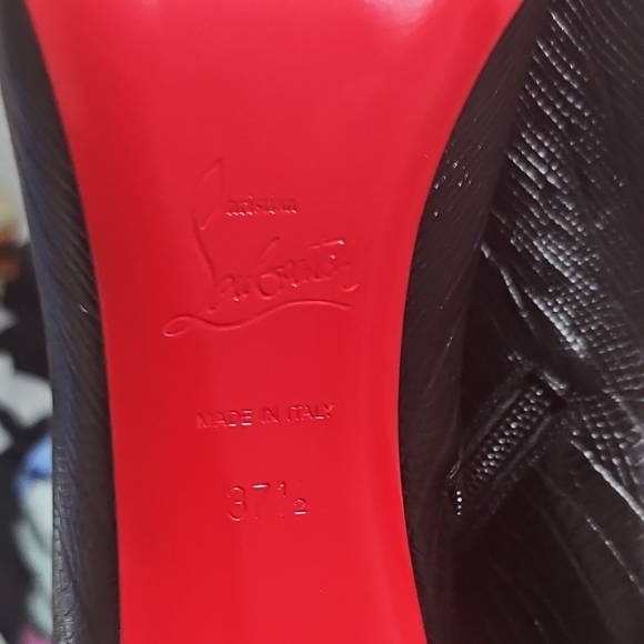 Christian Louboutin Black Heeled Boots with Red Soles - Picture 3 of 10